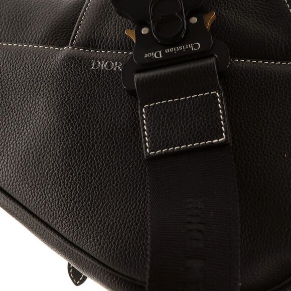 Christian Dior KAWS Saddle Crossbody Bag Leather with Applique Black - Picture 7 of 8